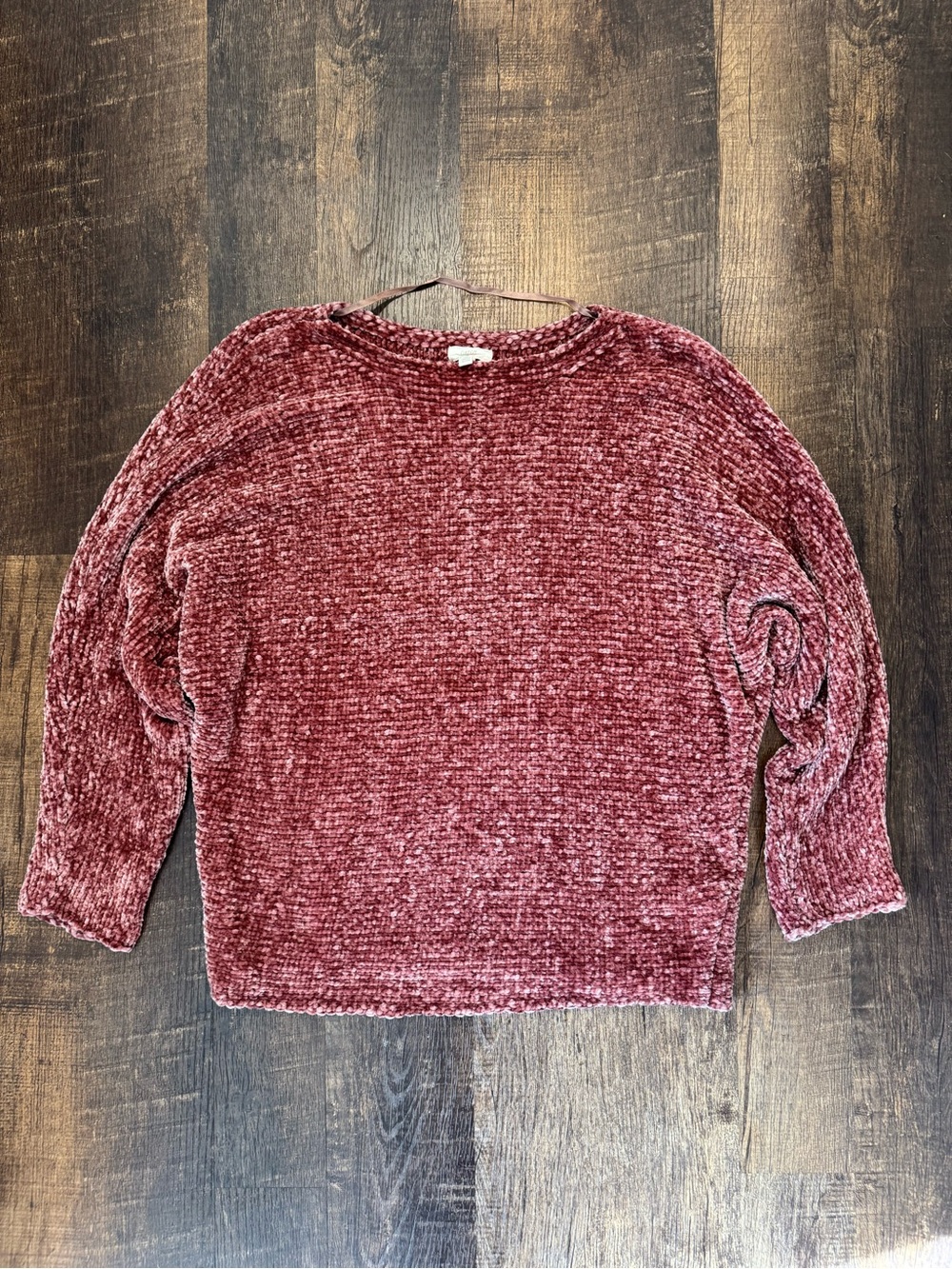 Cupid Women's Crew Neck chenille Sweater - dusty rose